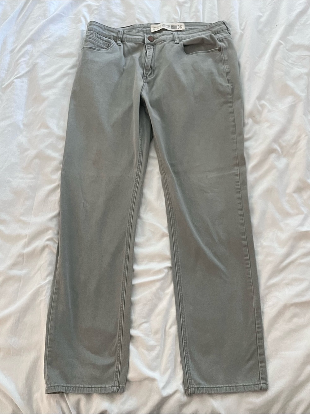 Barbell Apparel Mens Pants 36 Gray Athletic Stretch Performance Straight Fit